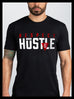 Respect the Hustle T-shirt – Black premium fitted crew with red and white print.