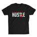 Respect the Hustle T-shirt – Black premium fitted crew with red and white print.