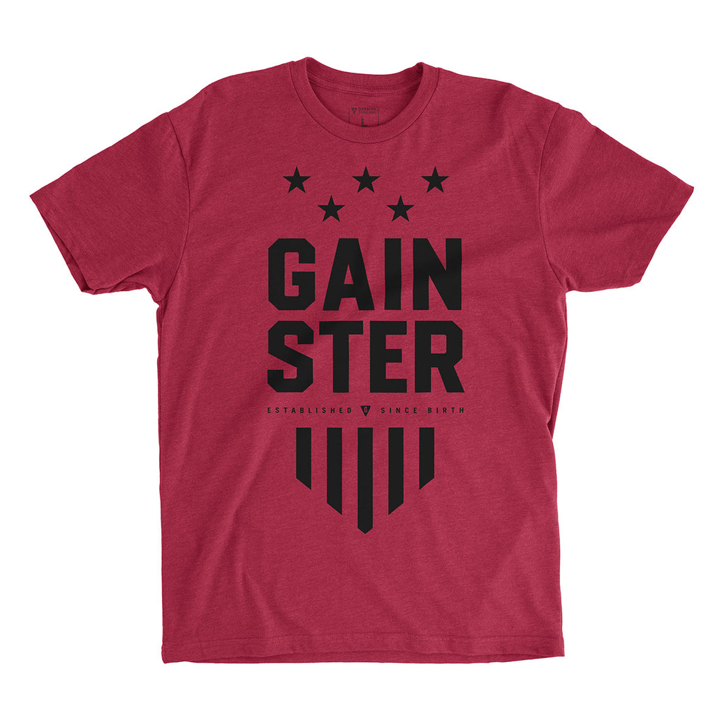 GAINSTER Stars and Stripes T-shirt - Vintage red premium fitted crew with black print
