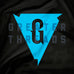Greater Threads Logo Shirt – Black premium fitted crew with blue logo print.